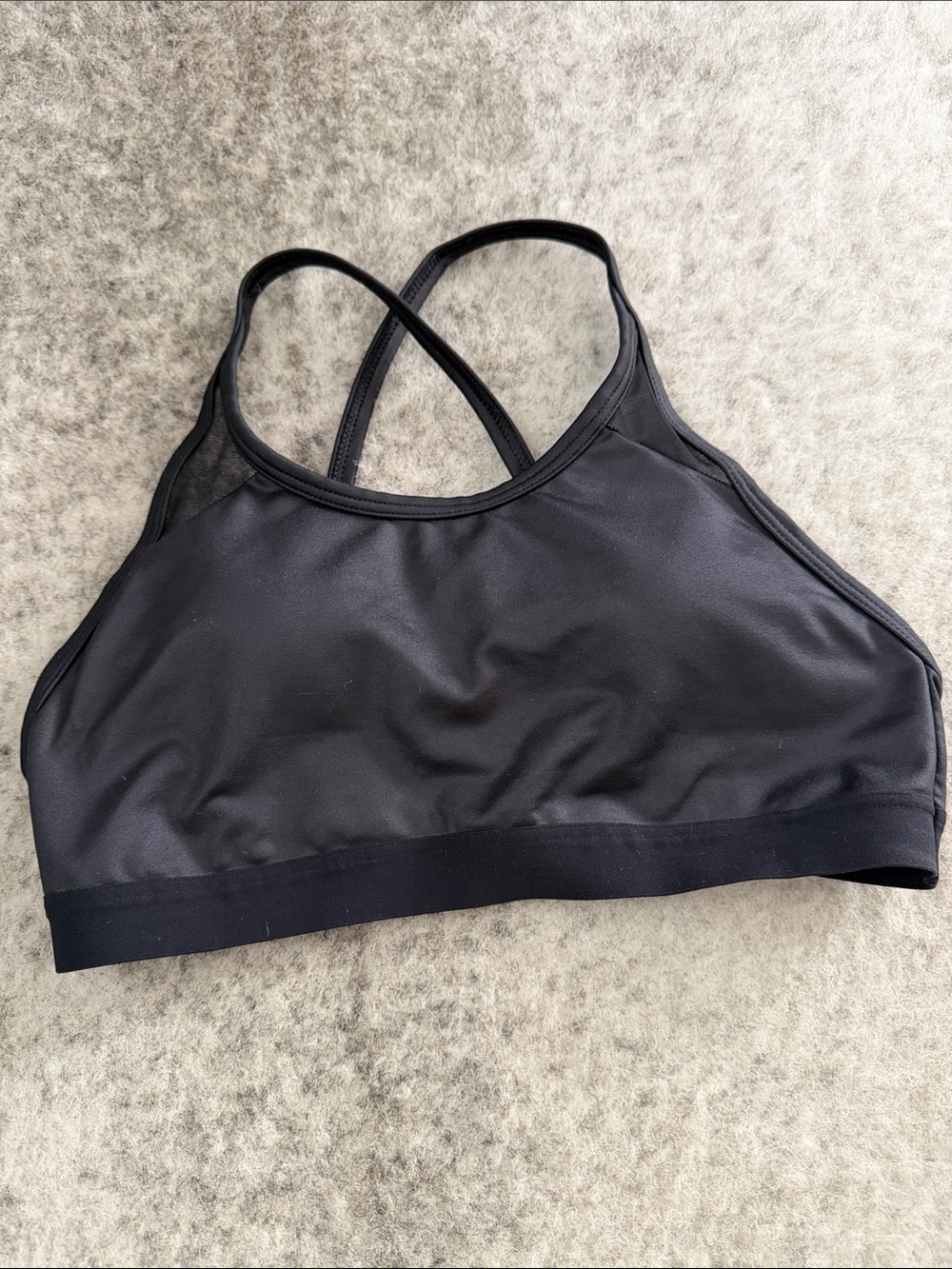 Aerie Shiny Black Cross-Back Adjustable straps Sports Bra